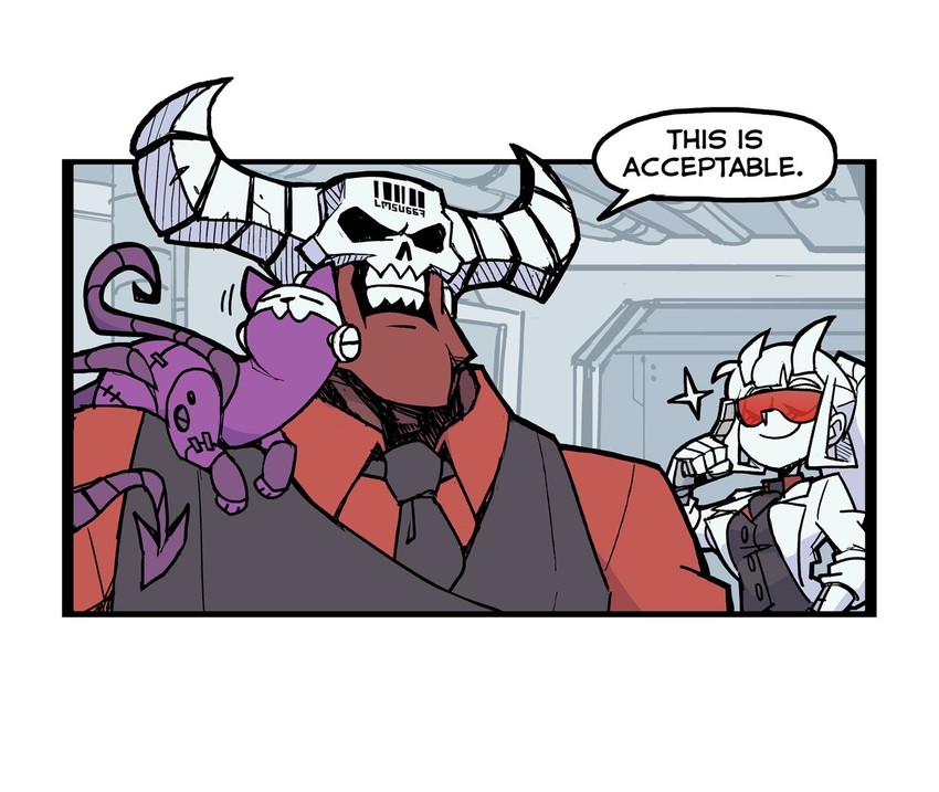 loremaster, subject 67, and lmcat09 (helltaker) drawn by vanripper