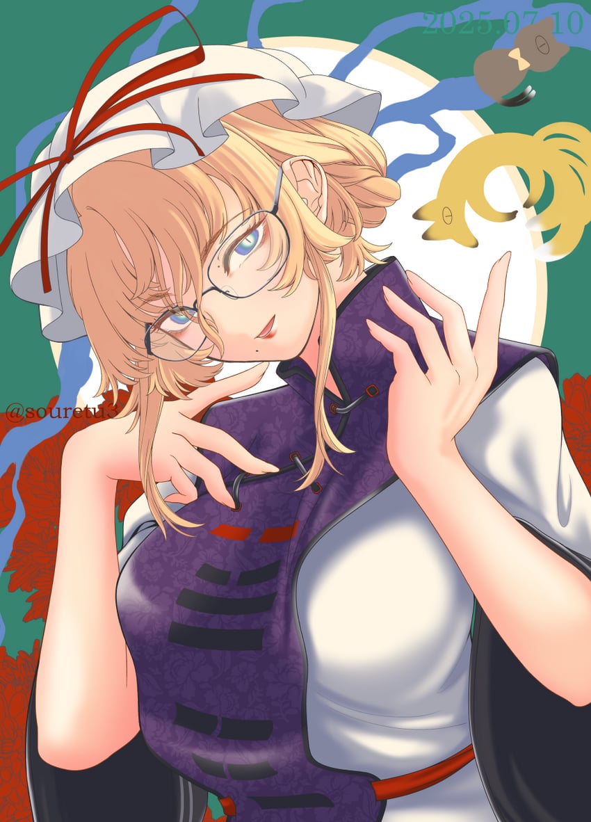 yakumo yukari, yakumo ran, and chen (touhou) drawn by soretsu_nitohei