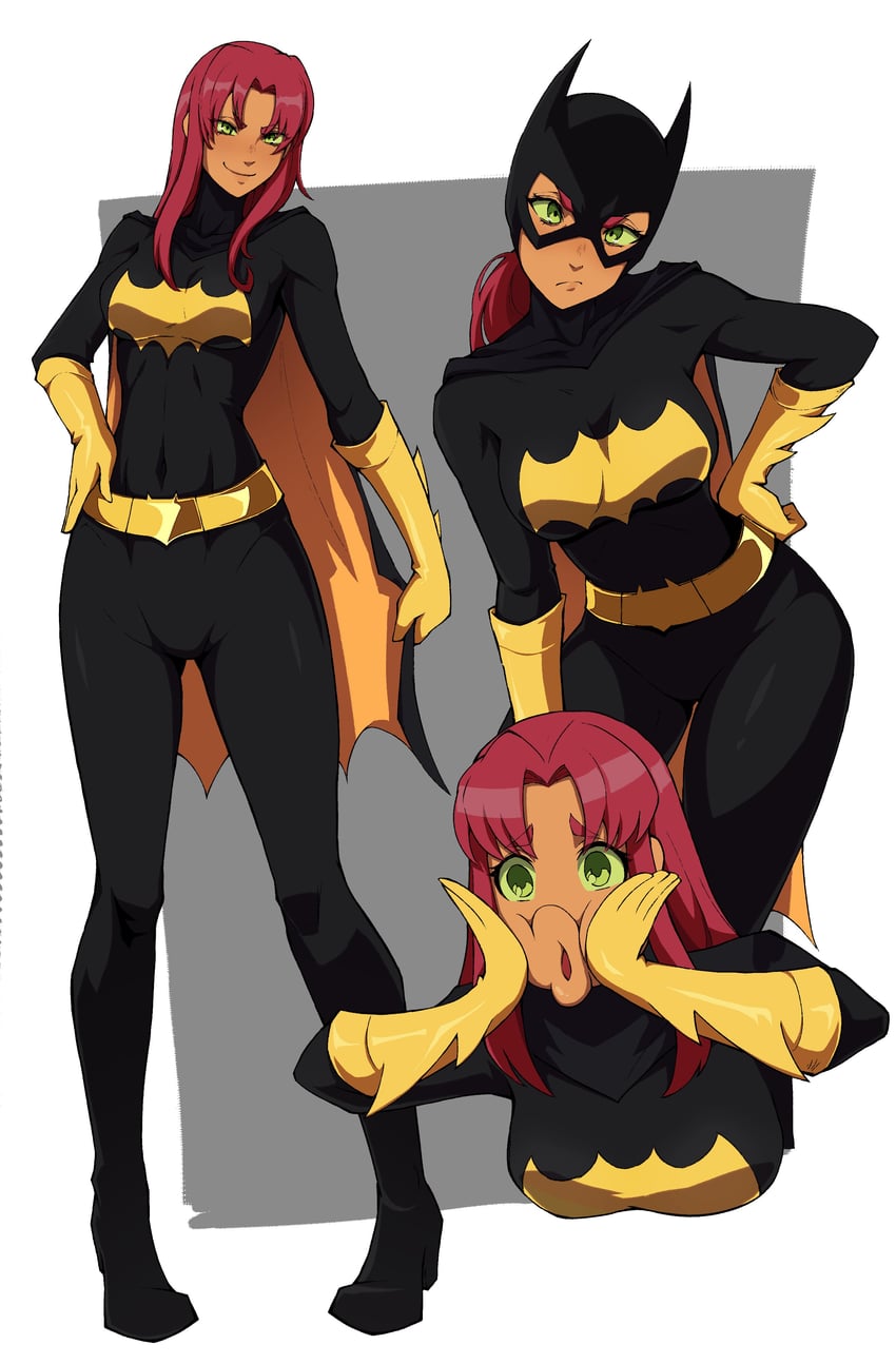 starfire and batgirl (dc comics and 3 more) drawn by kekel