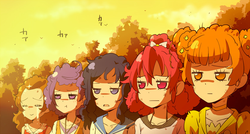 hishikawa rikka, aida mana, kenzaki makoto, yotsuba alice, and madoka aguri (precure and 1 more) drawn by tj-type1