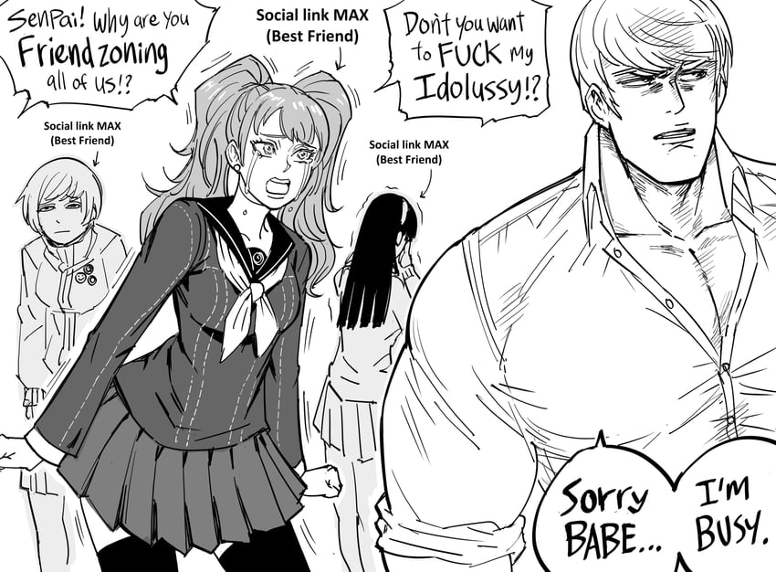 narukami yu, satonaka chie, kujikawa rise, and amagi yukiko (persona and 1 more) drawn by bb_(baalbuddy)