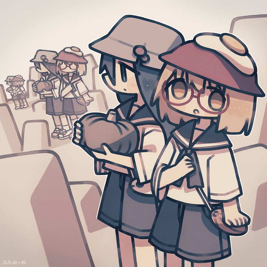tsukishima shijima and yamashita majime (shimeji simulation) drawn by futami_ya