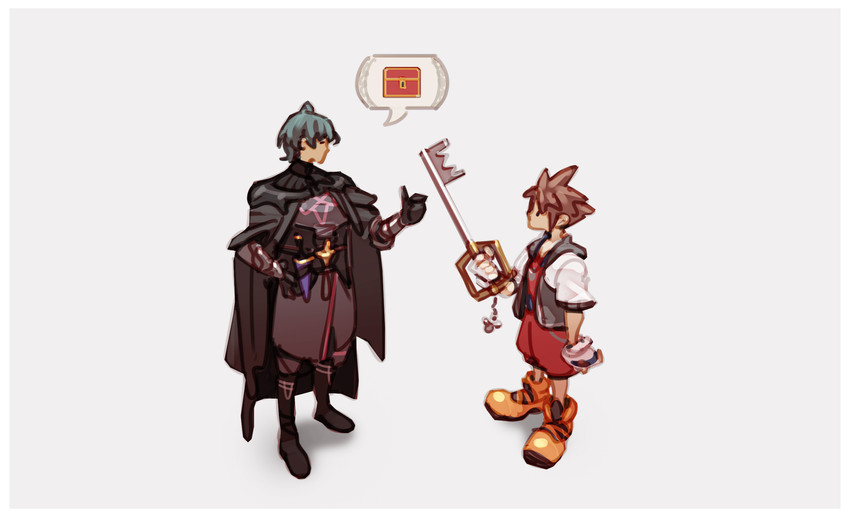 male byleth and sora (fire emblem and 3 more) drawn by nin_nakajima