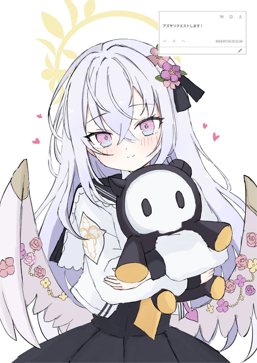azusa and skullman (blue archive and 1 more) drawn by azuki_(az_my)