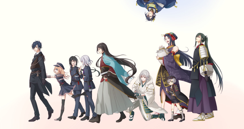 mikazuki munechika, tsurumaru kuninaga, namazuo toushirou, honebami toushirou, midare toushirou, and 5 more (touken ranbu) drawn by hime_(himechan)