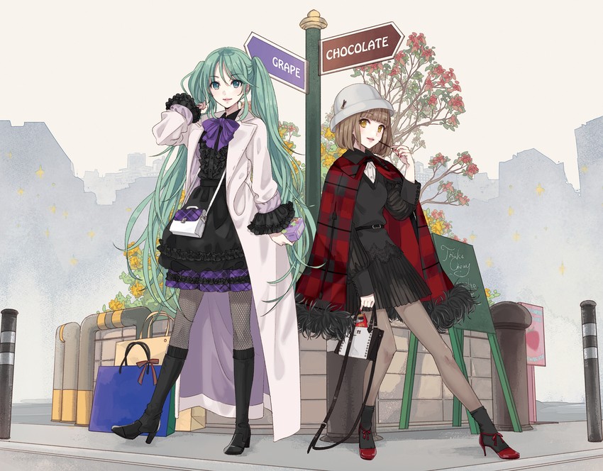 hatsune miku and lico (vocaloid and 2 more) drawn by ixima