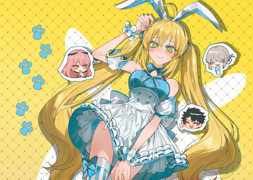 artoria pendragon, fujimaru ritsuka, artoria caster, oberon, medb, and 1 more (fate and 1 more) drawn by yurumawari