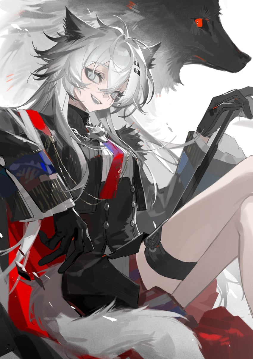 lappland, lappland the decadenza, and zaaro (arknights) drawn by pinenut_sn