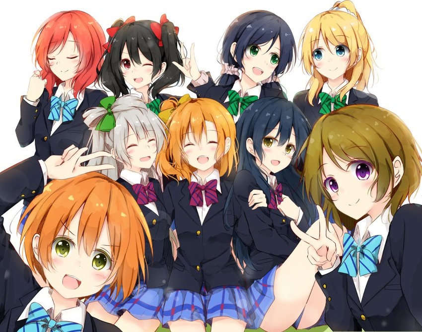 nishikino maki, tojo nozomi, sonoda umi, yazawa nico, ayase eli, and 4 more (love live! and 1 more) drawn by shiina_kuro