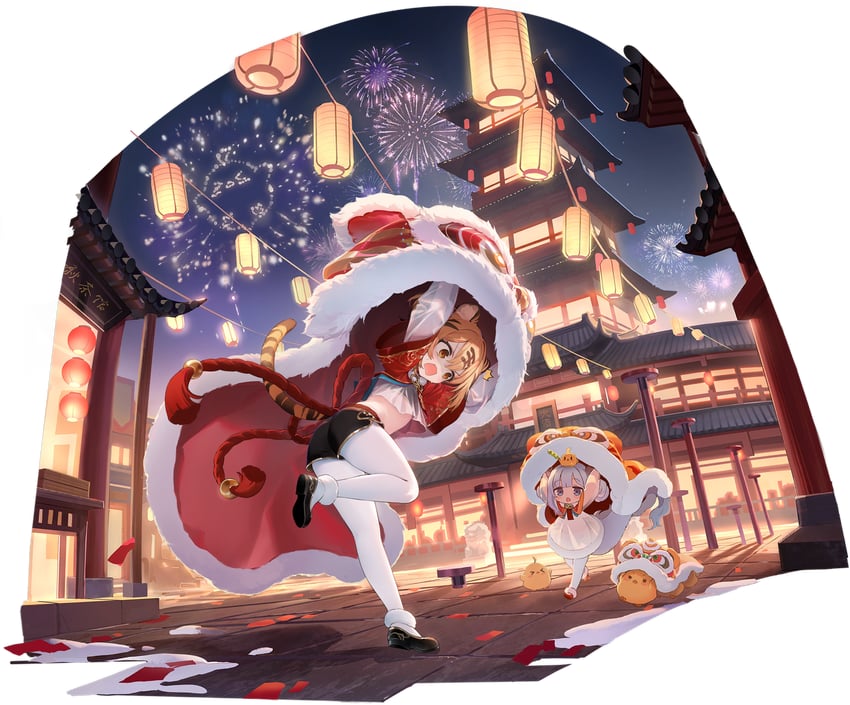 manjuu, hu pen, and lung wu (azur lane) drawn by shnva