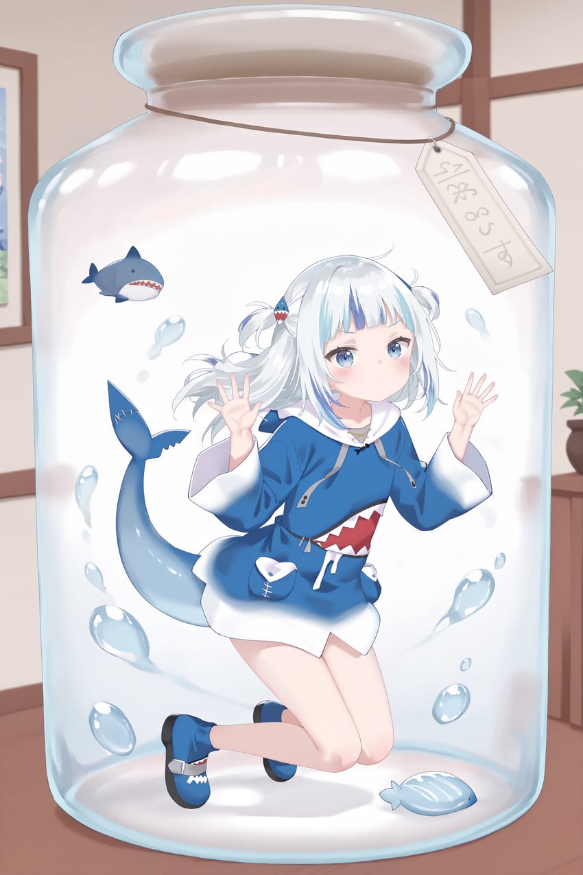 gawr gura (hololive and 1 more) drawn by 760242849