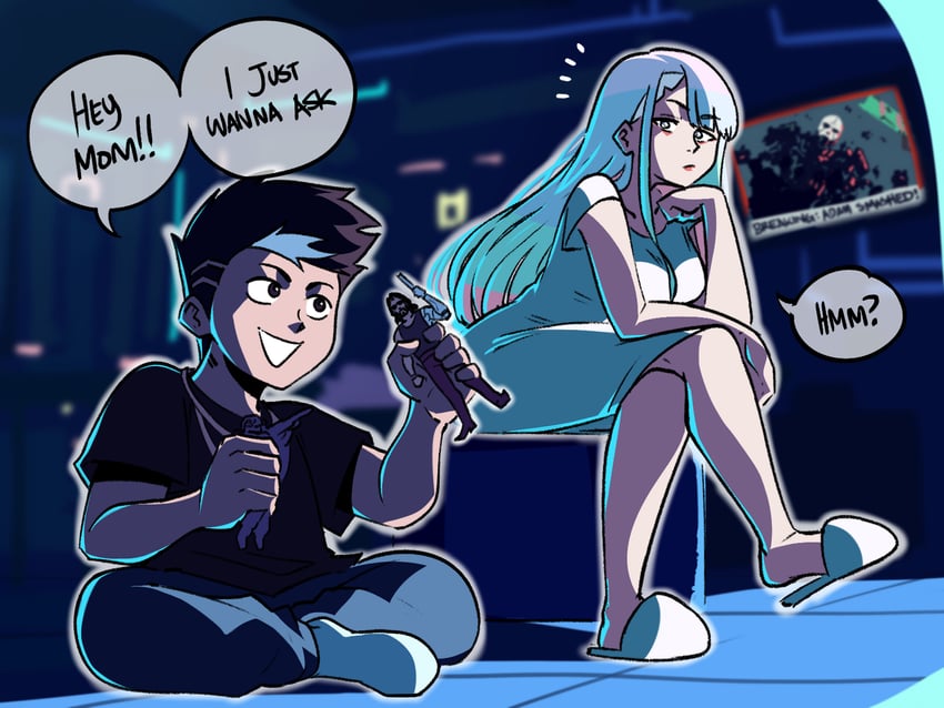 lucy, adam smasher, and johnny silverhand (cyberpunk and 2 more) drawn by tina_fate