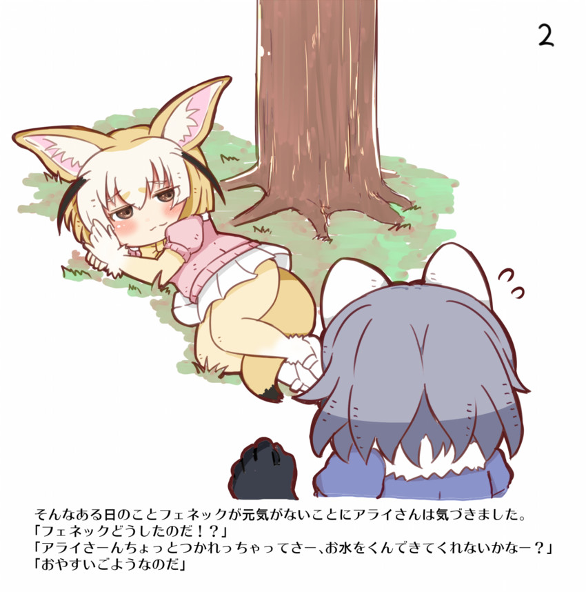 common raccoon and fennec (kemono friends) drawn by shimanoji