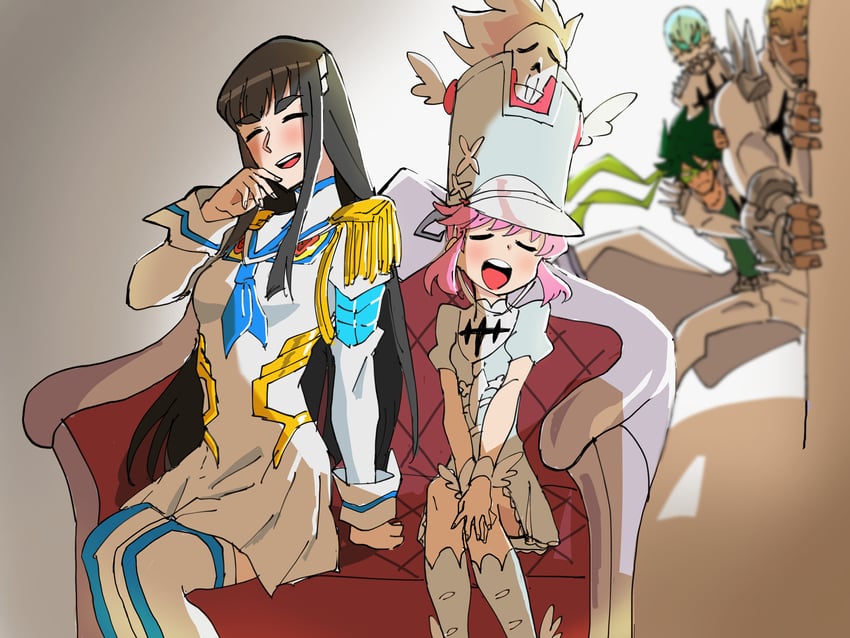 kiryuuin satsuki, junketsu, jakuzure nonon, gamagoori ira, sanageyama uzu, and 1 more (kill la kill) drawn by potomithu