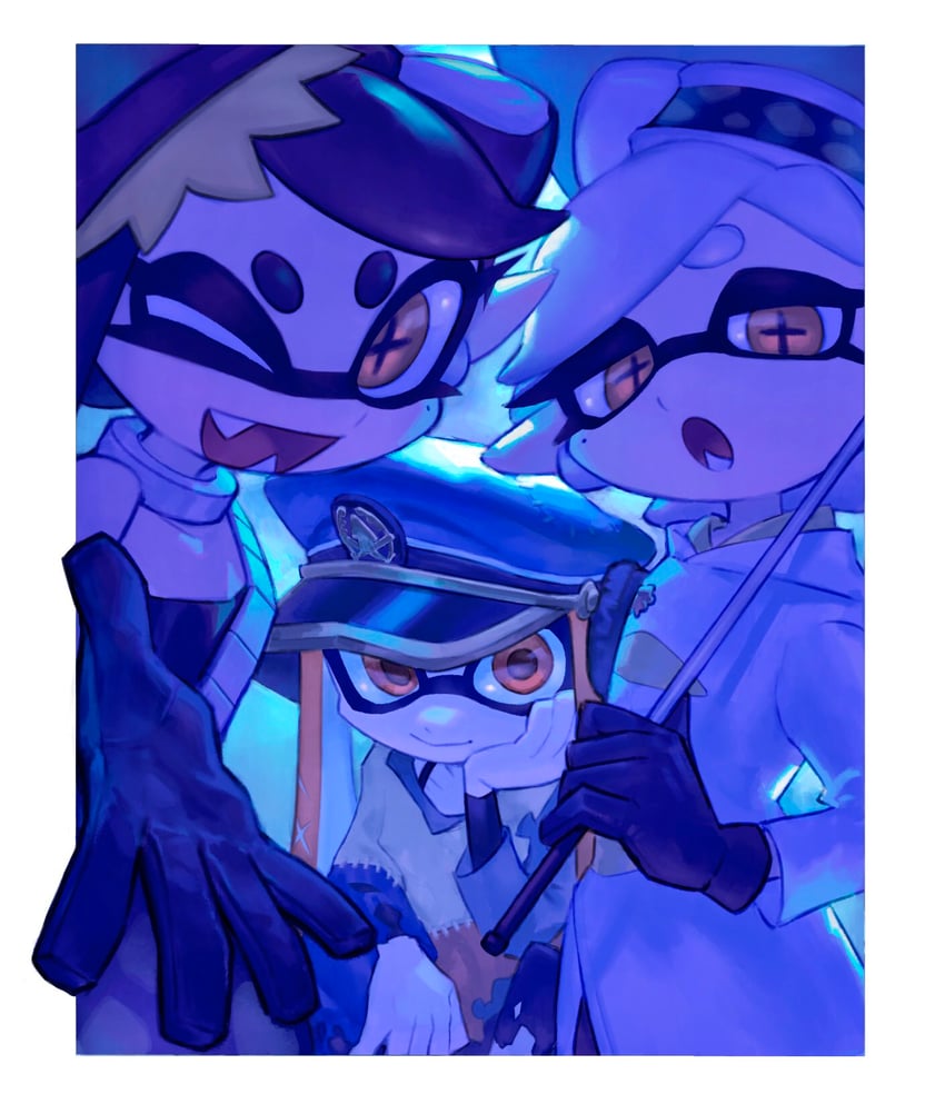 agent 3, callie, captain 3, and marie (splatoon and 1 more) drawn by masshi