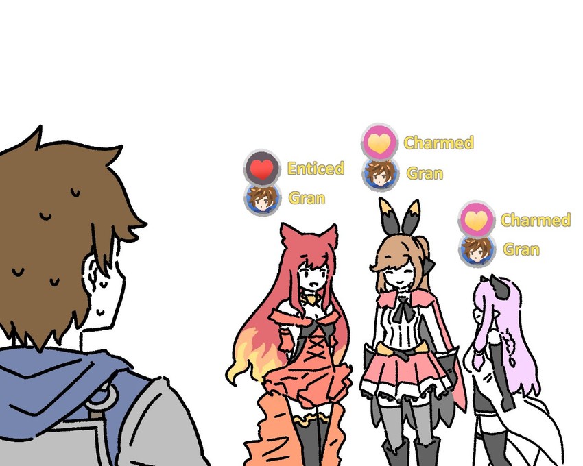 narmaya, gran, clarisse, and anthuria (granblue fantasy) drawn by dorkdragoon