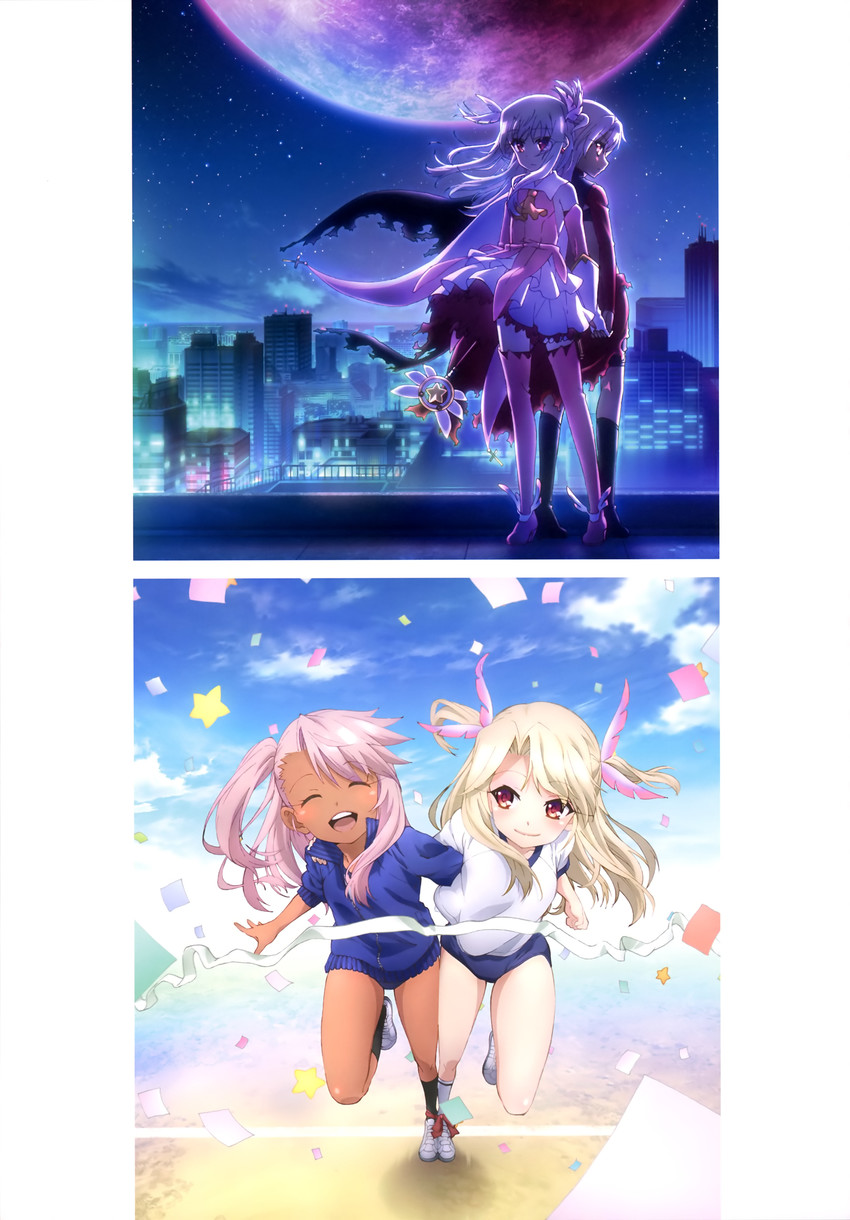 illyasviel von einzbern, chloe von einzbern, prisma illya, and magical ruby (fate and 1 more)
