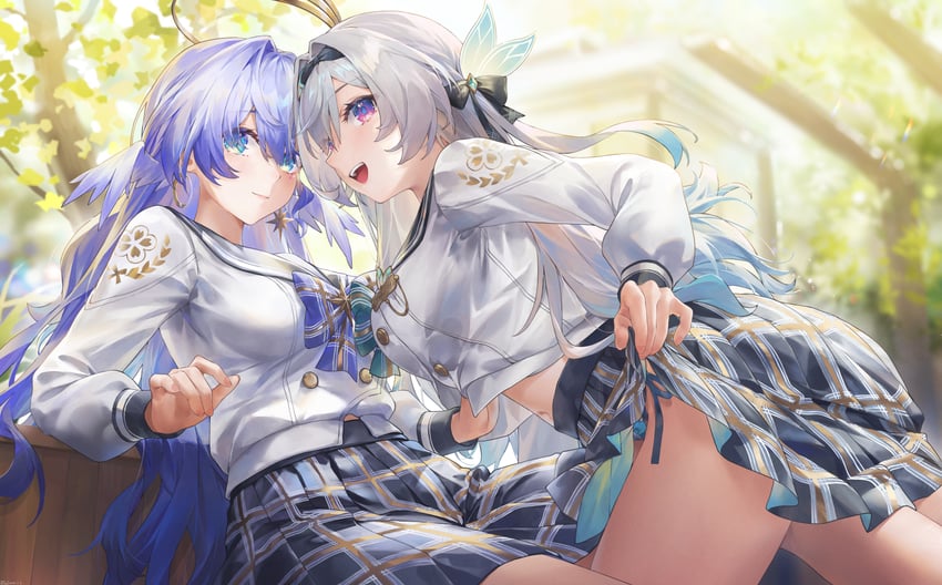 firefly and robin (honkai and 1 more) drawn by swkl:d