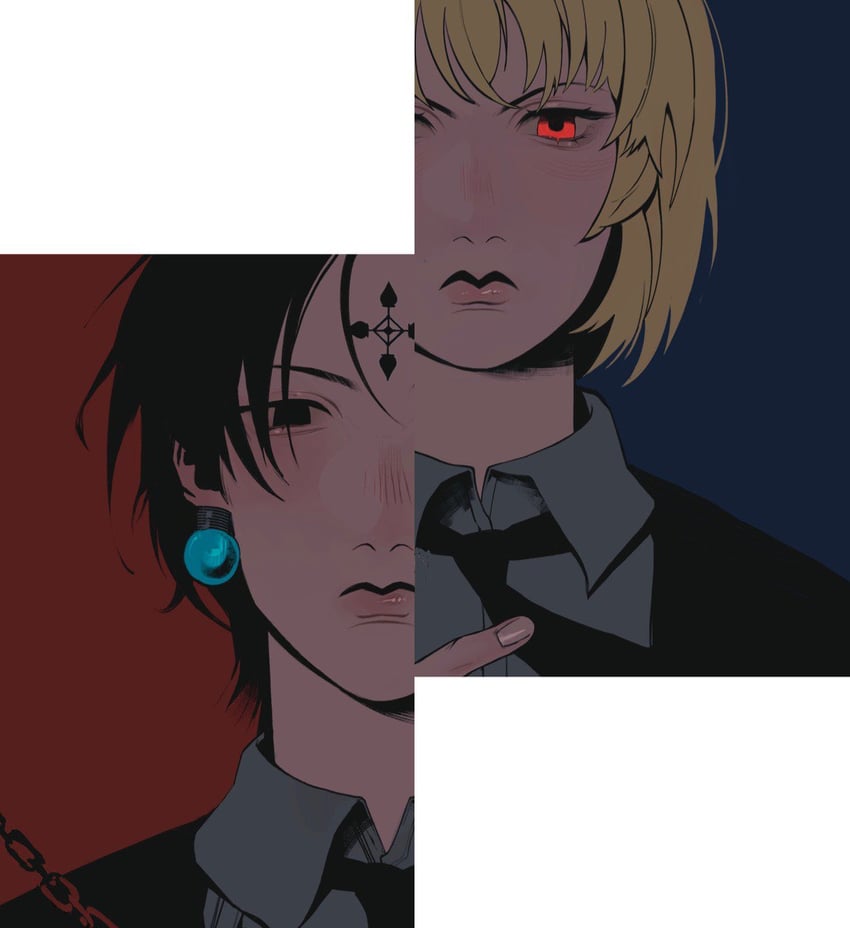 kurapika and chrollo lucilfer (hunter x hunter) drawn by vain_witch