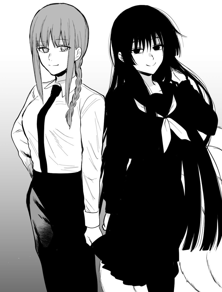 makima and kamio yui (chainsaw man and 1 more) drawn by kogureya7