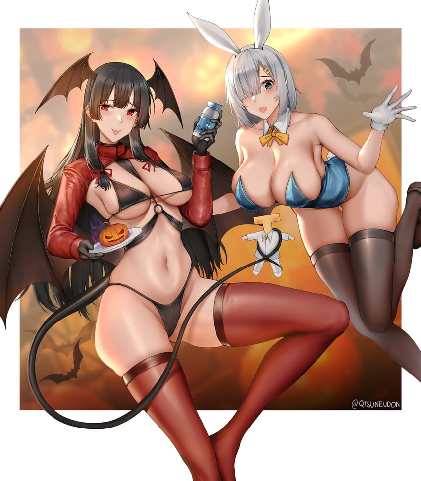 hamakaze and isokaze (kantai collection and 1 more) drawn by kitsune_udon_(qtsuneudon)