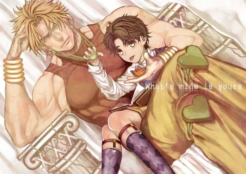 dio brando and jonathan joestar (jojo no kimyou na bouken and 2 more) drawn by ega_(pirorinpa)