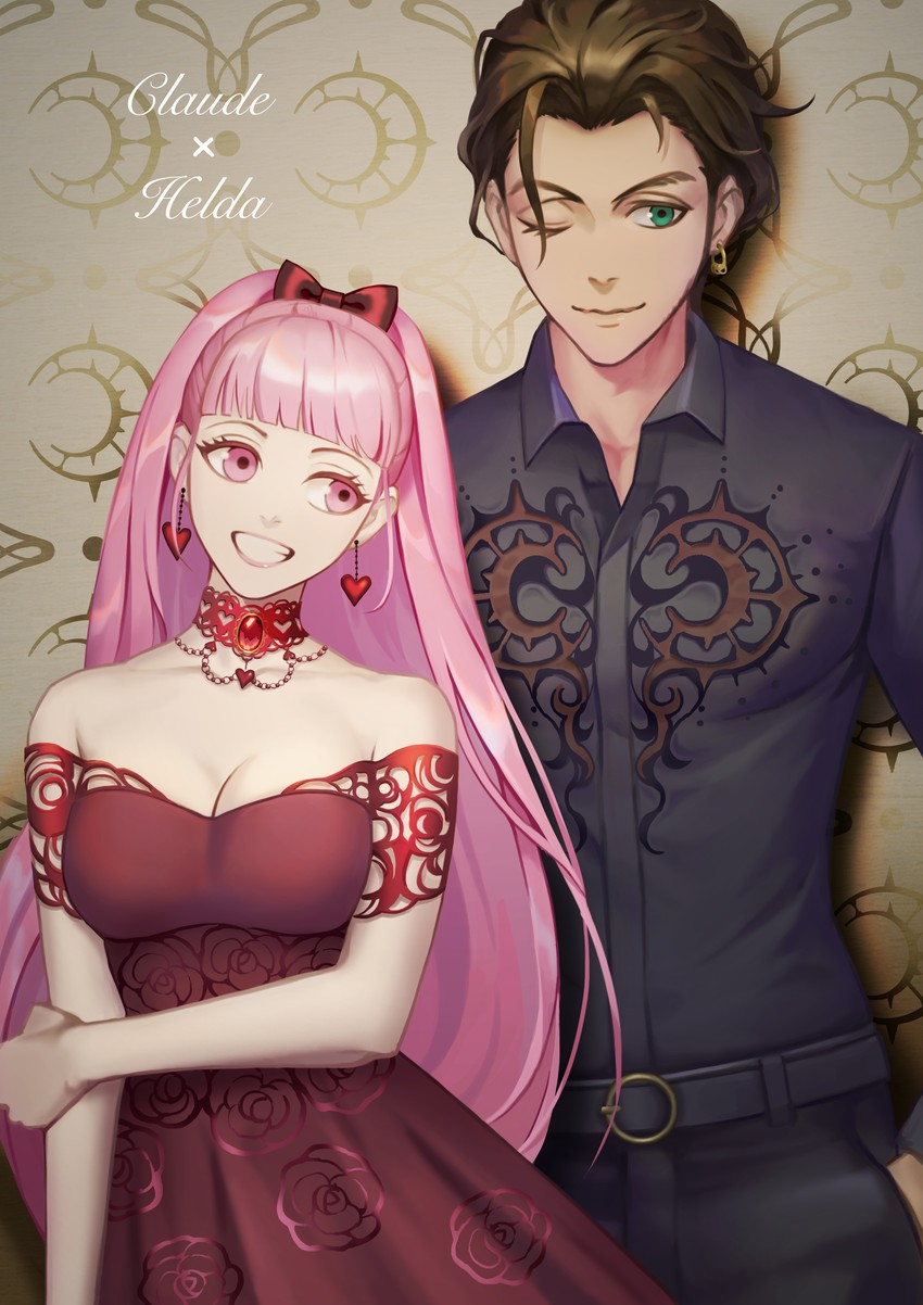 hilda valentine goneril and claude von riegan (fire emblem and 1 more) drawn by piyosko