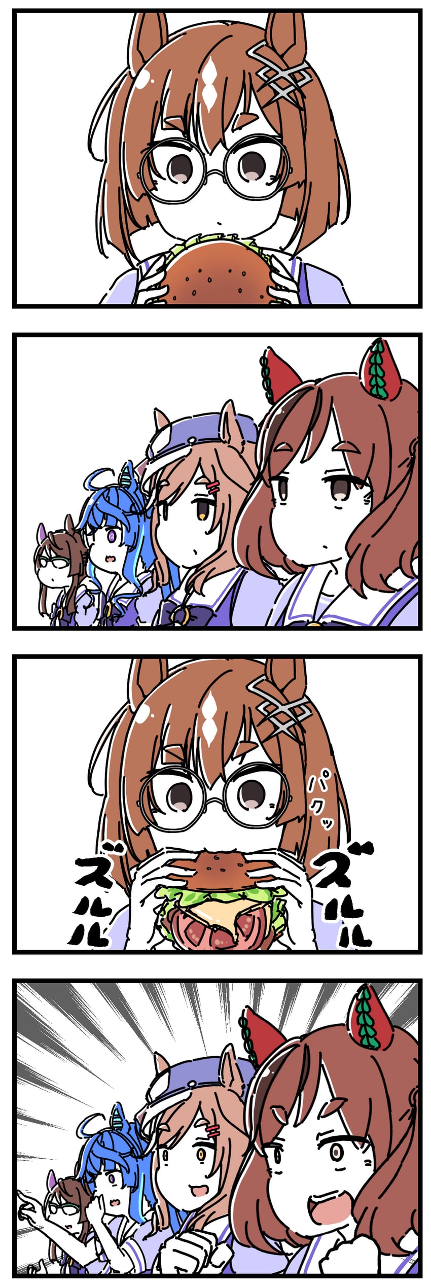 nice nature, twin turbo, matikane tannhauser, ikuno dictus, and royce and royce (umamusume) drawn by dakappa