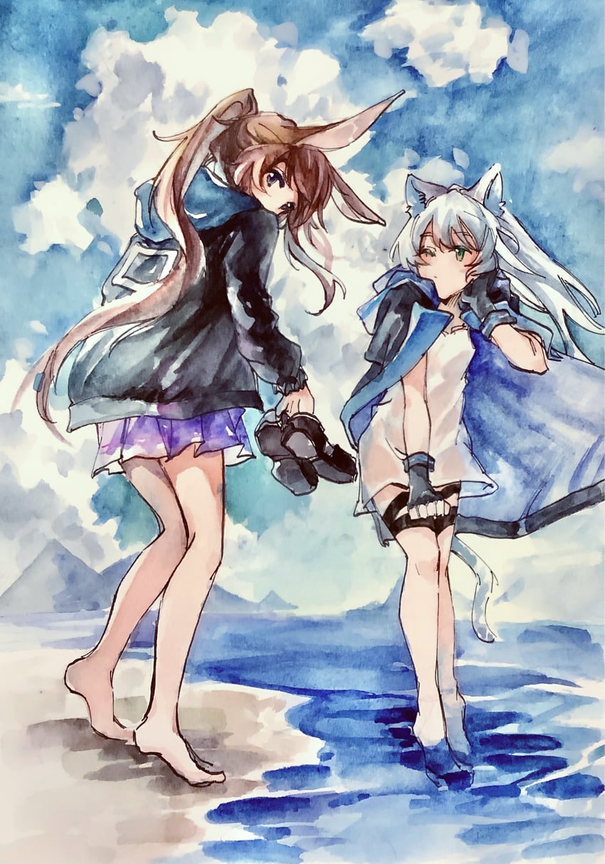 amiya and rosmontis (arknights) drawn by e-fa-dorn