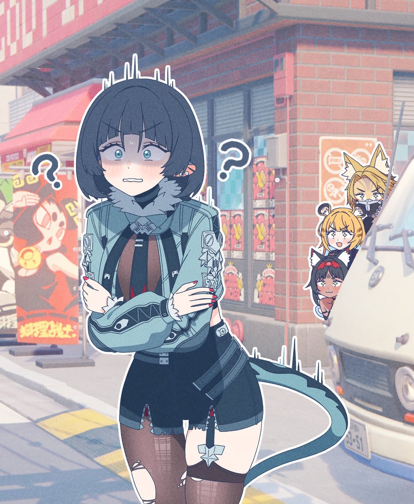 jane doe, nekomiya mana, pulchra fellini, and ju fufu (zenless zone zero) drawn by parangmuru