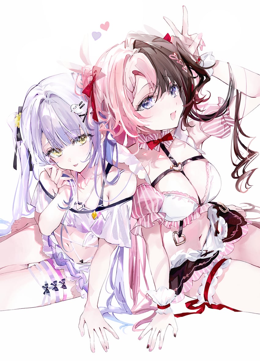tachibana hinano and shinomiya runa (vspo!) drawn by shia_job