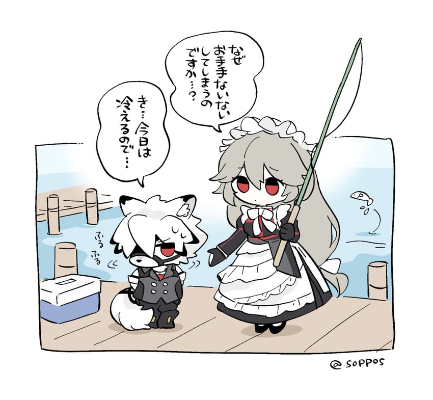 von lycaon and alexandrina sebastiane (zenless zone zero) drawn by soppos