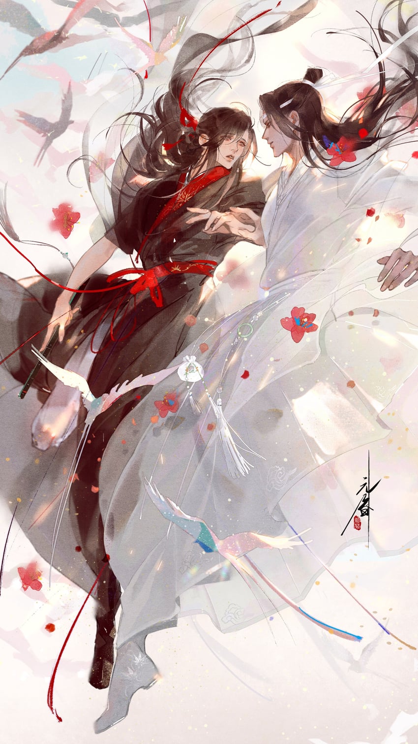 wei wuxian and lan wangji (modao zushi) drawn by bloodybeni