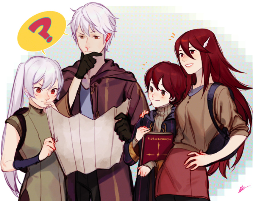 male robin, female morgan, cordelia, severa, and julie ann taylor (fire emblem and 1 more) drawn by eva_smith