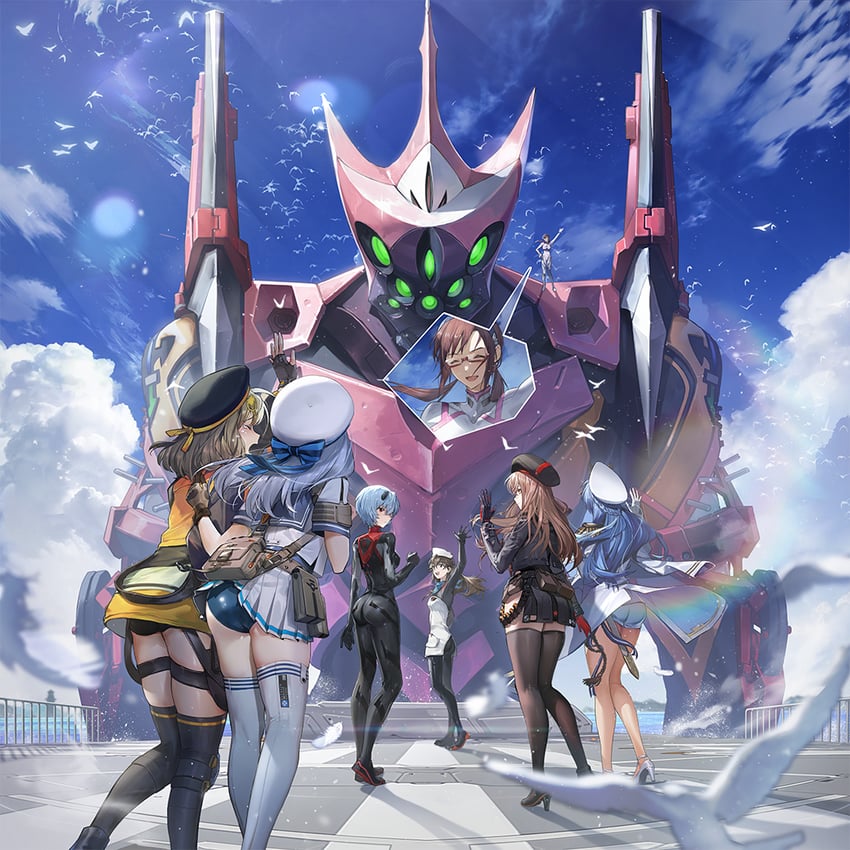 ayanami rei, makinami mari illustrious, anis, rapi, helm, and 3 more (neon genesis evangelion and 3 more)