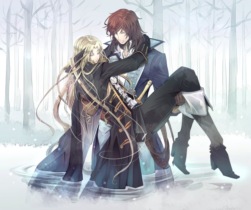 richter belmont and alucard (castlevania) drawn by kariya_(mizore)