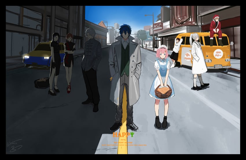 higuchi kaede, kuzuha, kanae, furen e lustario, suo sango, and 3 more (nijisanji and 3 more) drawn by isshiki_(ffmania7)