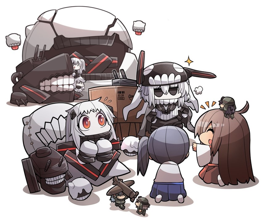 kaga, akagi, northern ocean princess, wo-class aircraft carrier, fairy, and 1 more (kantai collection) drawn by kakuzatou_(koruneriusu)