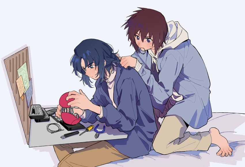 haro, athrun zala, and kira yamato (gundam and 3 more) drawn by relaxed75