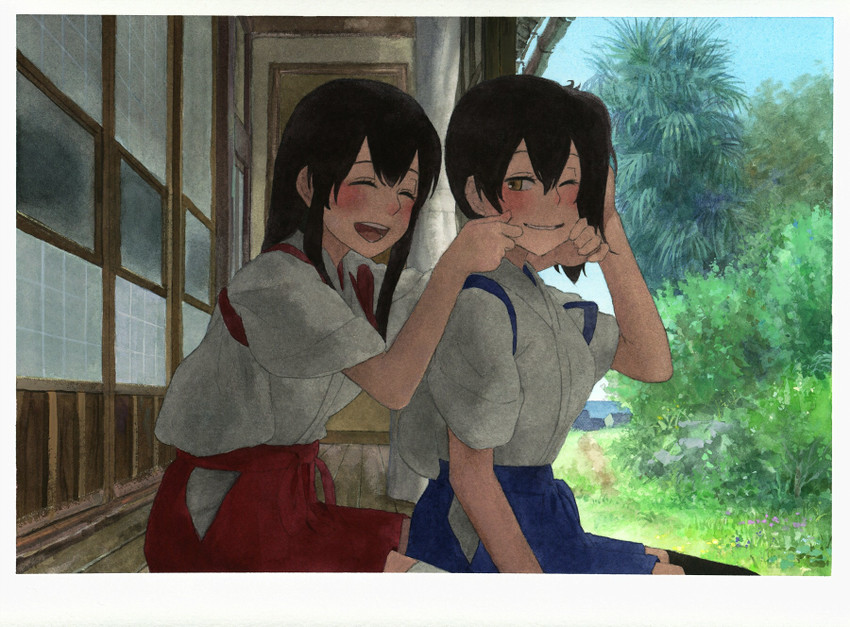 kaga and akagi (kantai collection) drawn by shijukara_(great_tit)