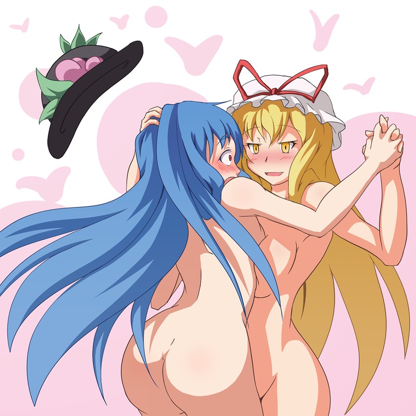 yakumo yukari and hinanawi tenshi (touhou) drawn by sumikaze_midi