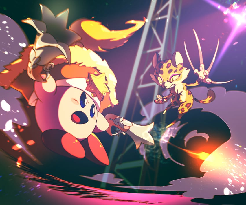kirby, clawroline, ranger kirby, and noble ranger kirby (kirby and 1 more) drawn by shirushiki