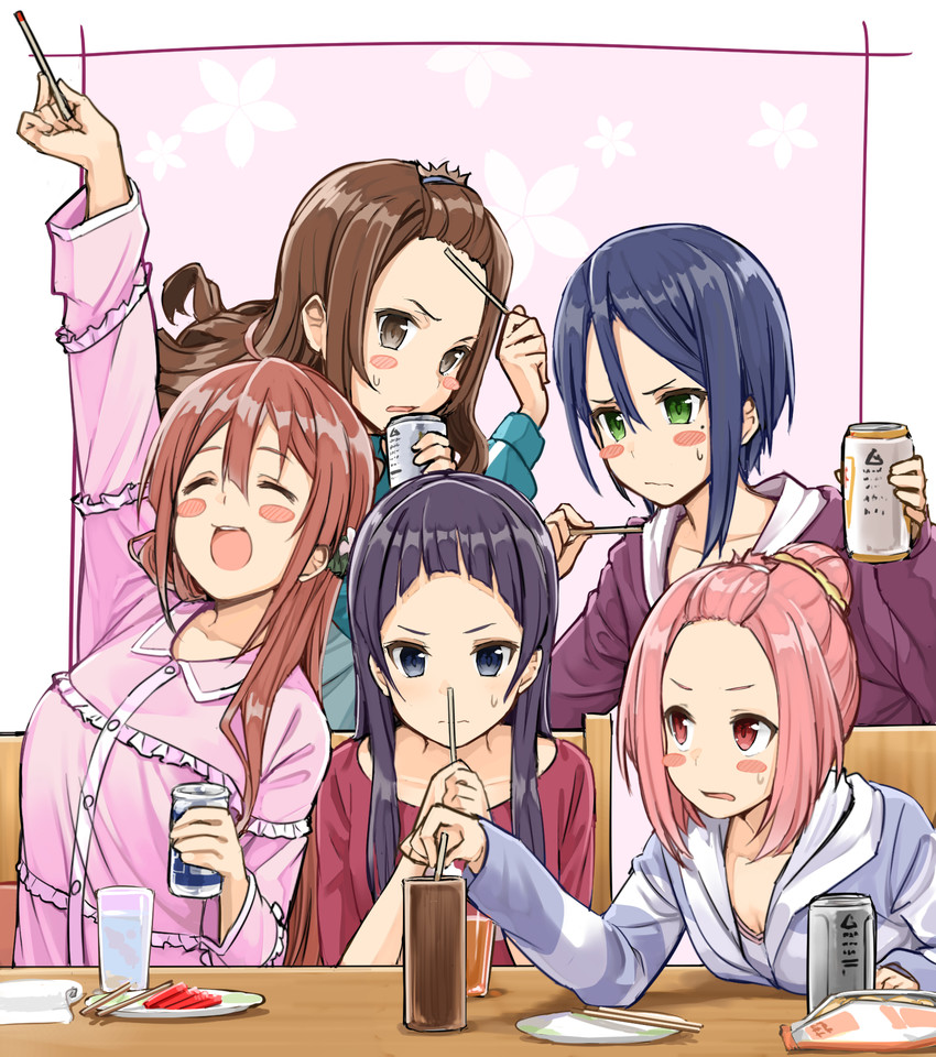 koharu yoshino, shinomiya shiori, oribe ririko, kouzuki sanae, and midorikawa maki (sakura quest) drawn by max_melon