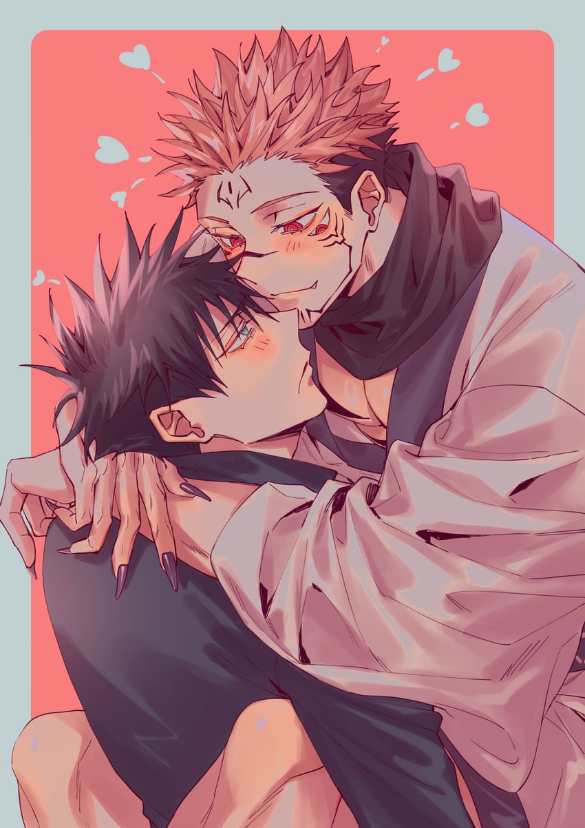 fushiguro megumi and ryoumen sukuna (jujutsu kaisen) drawn by azukiharuta_ju