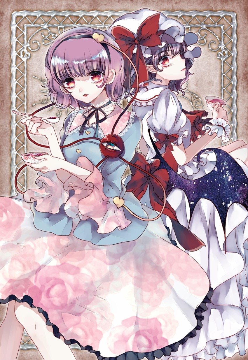 remilia scarlet and komeiji satori (touhou) drawn by ginzuki_ringo