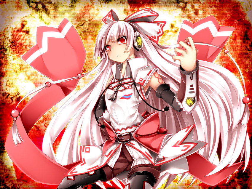 fujiwara no mokou (touhou) drawn by kazetto