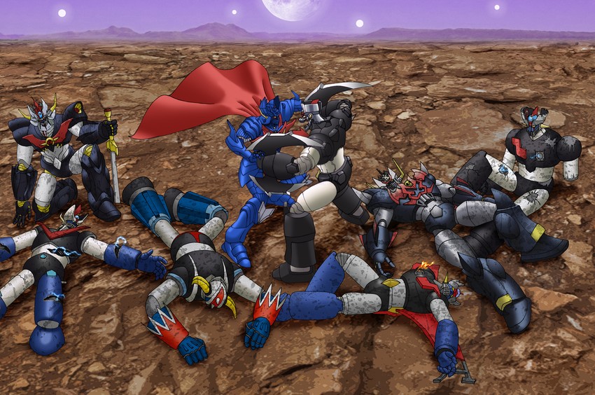 mazinger z, grendizer, mazinkaiser, great mazinger, mazinger zero, and 2 more (mazinger and 8 more) drawn by type_x