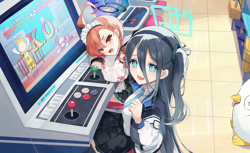 aris, neru, and peroro (blue archive and 1 more) drawn by komegoma505