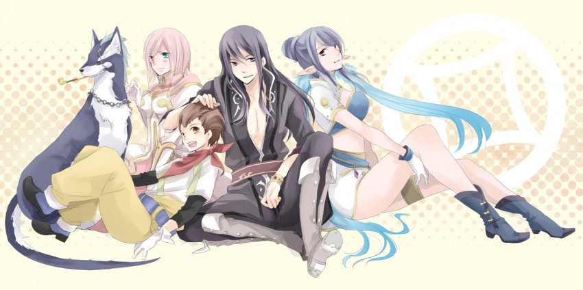 yuri lowell, estellise sidos heurassein, judith, repede, and karol capel (tales of and 1 more) drawn by shuri_(9818)