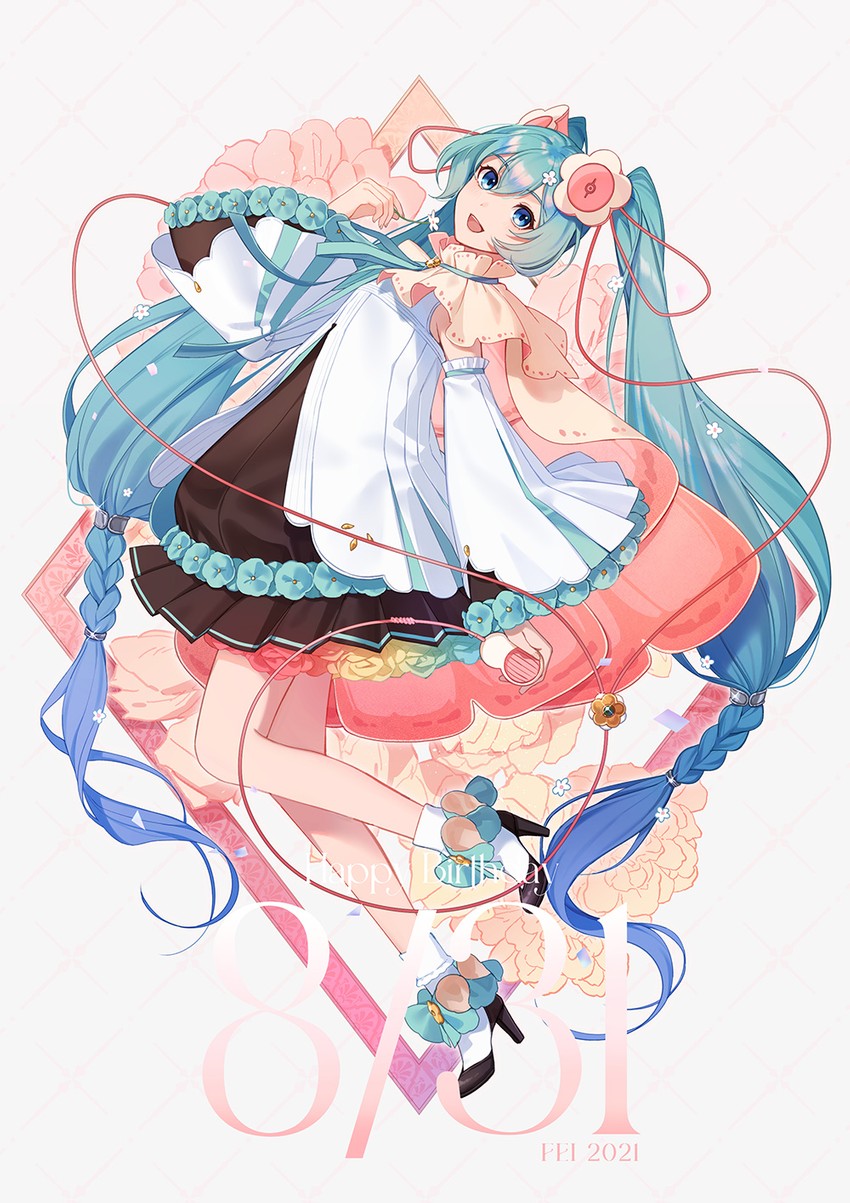hatsune miku and magical mirai miku (vocaloid and 1 more) drawn by fen_renlei